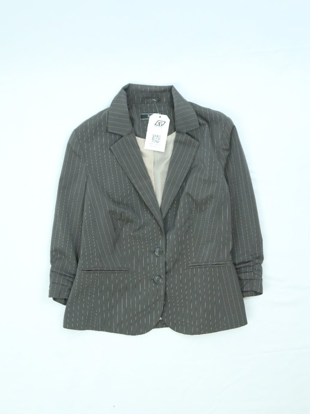 Womens grey pinstripe blend blazer Size S